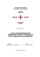 prikaz prve stranice dokumenta Uloga visokoobrazovane medicinske sestre u promicanju prava oboljelih od dijabetisa