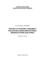 prikaz prve stranice dokumenta Razlike u stavovima i znanjima u palijativnoj skrbi zdravstvenih i nezdravstvenih djelatnika