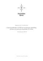 prikaz prve stranice dokumenta Utjecaj pandemije COVID-19 na odvijanje putničkog prometa na području Republike Hrvatske
