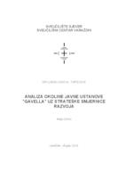 prikaz prve stranice dokumenta Analiza okoline javne ustanove "Gavella" uz strateške smjernice