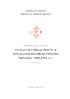 prikaz prve stranice dokumenta Poduzetnik i poduzetništvo te upravljanje rizicima na primjeru poduzeća "Podravka d.d."