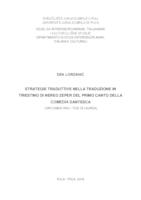 prikaz prve stranice dokumenta Strategie traduttive nella traduzione in triestino di Nero Zeper del primo canto della Comedia Dantesca