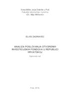 prikaz prve stranice dokumenta Analiza poslovanja otvorenih investicijskih fondova u Republici Hrvatskoj