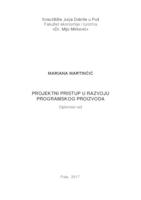 prikaz prve stranice dokumenta Projektni pristup u razvoju programskog proizvoda