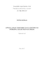 prikaz prve stranice dokumenta Upravljanje odnosima sa klijentima na primjeru odvjetničkog ureda