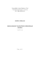 prikaz prve stranice dokumenta Nezavisnost Europske središnje banke