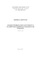 prikaz prve stranice dokumenta Odabir promocijskih aktivnosti s ciljem pozicioniranja poduzeća na primjeru