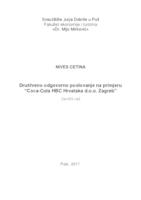 prikaz prve stranice dokumenta Društveno odgovorno poslovanje na primjeru Coca-Cola HBC Hrvatska d.o.o. Zagreb