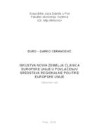 prikaz prve stranice dokumenta Iskustva novih zemalja članica Europske unije u povlačenju sredstava regionalne politike Europske unije