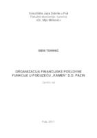 prikaz prve stranice dokumenta Organizacija financijske poslovne funkcije u poduzeću "Kamen" d.d. Pazin