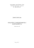 prikaz prve stranice dokumenta Kvaliteta u poduzetništvu i gospodarstvu