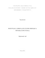 prikaz prve stranice dokumenta Investicije u obnovljive izvore energije u Republici Hrvatskoj