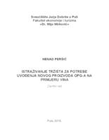 prikaz prve stranice dokumenta Istraživanje tržišta za potrebe uvođenja novog proizvoda OPG-a na primjeru vina