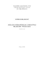 prikaz prve stranice dokumenta Analiza konkurencije u industriji mliječnih proizvoda