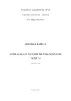 prikaz prve stranice dokumenta Upravljanje rizicima na financijskom tržištu