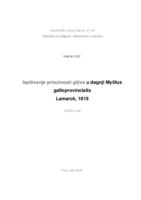 prikaz prve stranice dokumenta Ispitivane prisutnosti gljiva u dagnji Mytilus galloprovincialis Lamarck, 1819