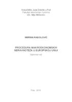 prikaz prve stranice dokumenta Procedura makroekonomskih neravnoteža u Europskoj uniji