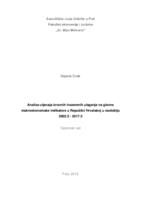 prikaz prve stranice dokumenta Analiza utjecaja izravnih inozemnih ulaganja na glavne makroekonomske indikatore u Republici Hrvatskoj u razdoblju 2002:2 - 2017:3