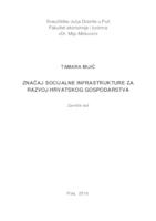 prikaz prve stranice dokumenta Značaj socijalne infrastrukture za razvoj hrvatskog gospodarstva