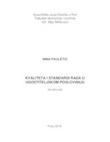 prikaz prve stranice dokumenta Kvaliteta i standardi rada u ugostiteljskom poslovanju