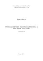 prikaz prve stranice dokumenta Primjena metoda rudarenja procesa u poslovnim sustavima