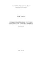 prikaz prve stranice dokumenta Primjer sustava za potporu odlučivanju u hoteljerstvu