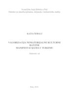 prikaz prve stranice dokumenta Valorizacija nematerijalne kulturne baštine kroz manifestacije u turizmu