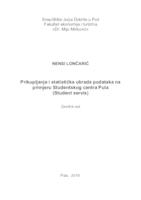 prikaz prve stranice dokumenta Prikupljanje i statistička obrada podataka na primjeru Studentskog centra - Student servis Pula