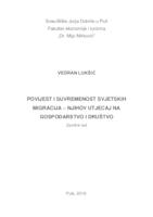 prikaz prve stranice dokumenta Povijest i suvremenost svjetskih migracija - njihov utjecaj na gospodarstvo i društvo