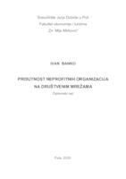 prikaz prve stranice dokumenta Prisutnost neprofitnih organizacija na društvenim mrežama