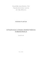 prikaz prve stranice dokumenta Istraživanje učinaka marketinškog komuniciranja