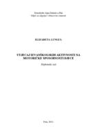 prikaz prve stranice dokumenta Utjecaj izvanškolskih aktivnosti na motoričke sposobnosti djece