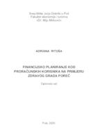 prikaz prve stranice dokumenta Financijsko planiranje kod proračunskih korisnika na primjeru zdravog grada Poreč