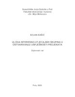 prikaz prve stranice dokumenta Uloga interesno-utjecajnih skupina u ostvarivanju uspješnosti projekata