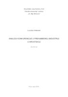 prikaz prve stranice dokumenta Analiza konkurencije u prehrambenoj djelatnosti u Hrvatskoj