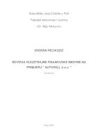 prikaz prve stranice dokumenta Revizija dugotrajne financijske imovine na primjeru  "AUTOWILL d.o.o."