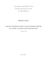 prikaz prve stranice dokumenta Analiza posebnosti upravljanja organizacijskom kulturom u javnom i privatnom sektoru