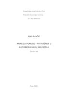 prikaz prve stranice dokumenta Analiza ponude i potražnje u automobilskoj industriji