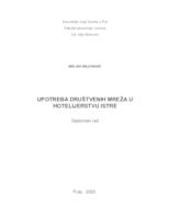 prikaz prve stranice dokumenta Upotreba društvenih mreža u hotelijerstvu Istre