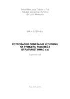 prikaz prve stranice dokumenta Potrošačko ponašanje u turizmu na primjeru poduzeća Istraturist Umag d.d.