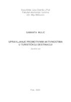 prikaz prve stranice dokumenta Upravljanje promotivnim aktivnostima u turističkoj destinaciji