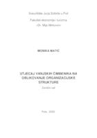 prikaz prve stranice dokumenta Utjecaj vanjskih čimbenika na oblikovanje organizacijske strukture