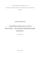 prikaz prve stranice dokumenta Turoperatorske inicijative u Hrvatskoj - mogućnost međunarodne suradnje