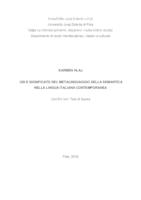 prikaz prve stranice dokumenta Značenje i uporaba semantičkog metajezika u suvremenom talijanskom jeziku /  Usi e significati del metalinguaggio della sematica nella lingua italiana contemporanea