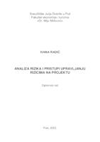 prikaz prve stranice dokumenta Analiza rizika i pristupi upravljanju rizicima na projektu