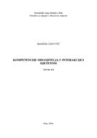 prikaz prve stranice dokumenta Kompetencije odgojitelja u interakciji s djetetom