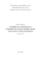 prikaz prve stranice dokumenta Poremećaji hranjenja i poremećen odnos prema hrani kod djece i adolescenata