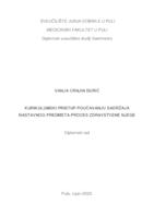 prikaz prve stranice dokumenta Kurikulumski pristup poučavanju sadržaja nastavnog predmeta Proces zdravstvene njege