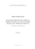 prikaz prve stranice dokumenta RAZLOZI ODLUKE MLADIH ZA PODUZETNIŠTVO I FINANCIJSKI POTICAJI U PODUZETNIŠTVU