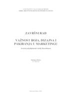 prikaz prve stranice dokumenta VAŽNOST BOJA, DIZAJNA I PAKIRANJA U MARKETINGU